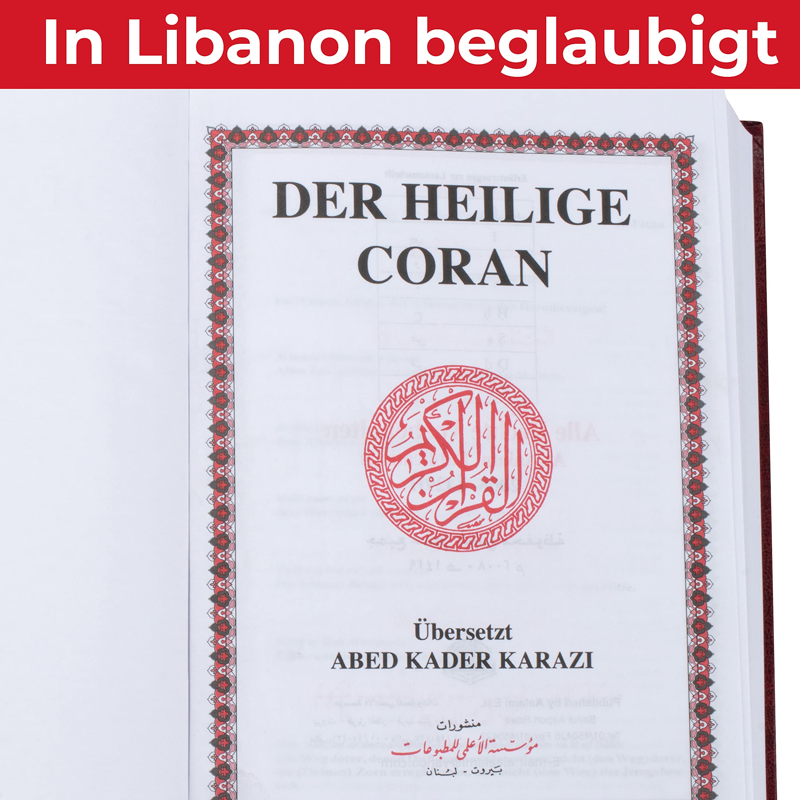 Koran auf Arabisch + Deutsch + Transkription Ideal für Anfänger Übersetzung von Abed Karzi