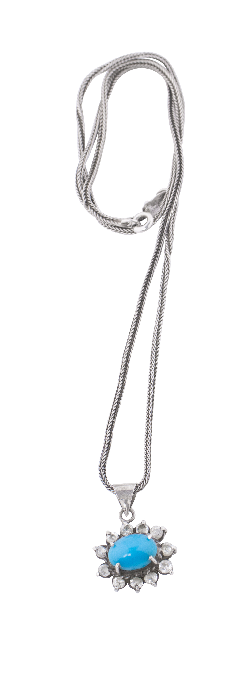 Fairuz Anhänger mit Silber Kette -Original Stein