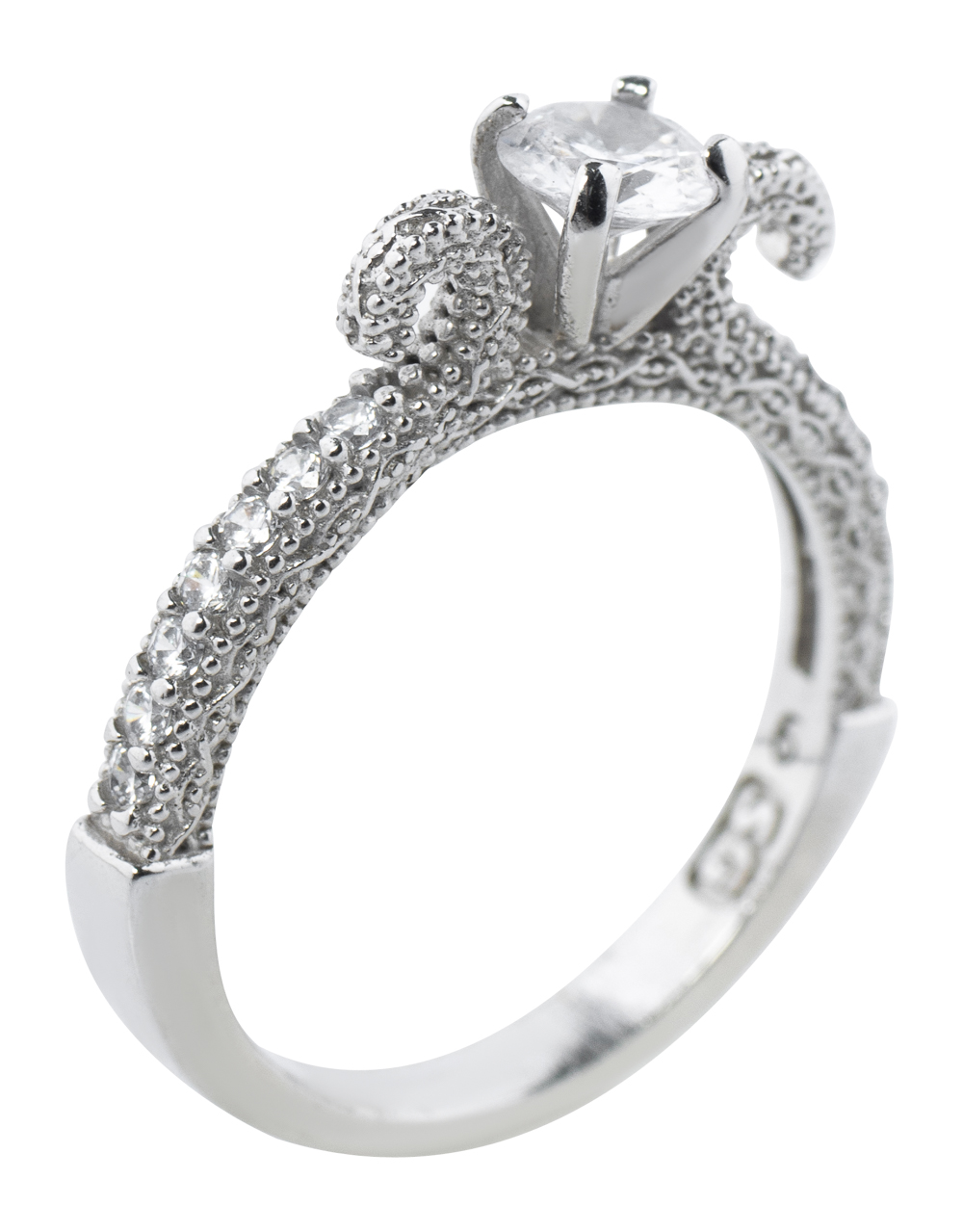 Edle Silber Damen Ring mit Kristall-Stein