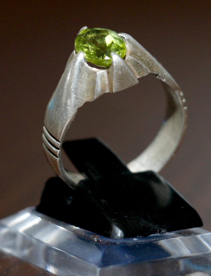 Grüner Zabarjad (Jade) Silberring