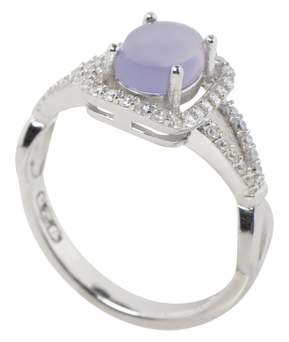 Damenring aus Silber mit  Amethyst-Stein- Aghigh Lila
