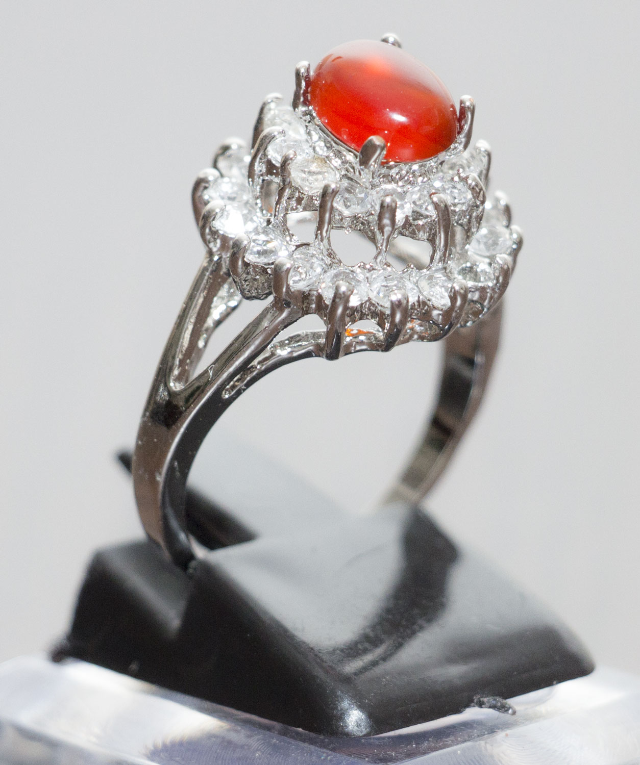 Aqiq Khorasani versilberter Damen Ring - Original Stein