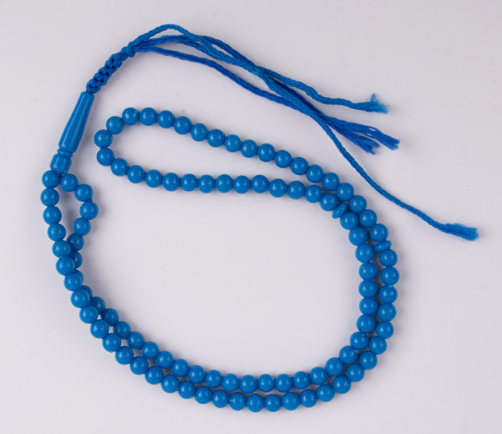 Gebetskette Farbe Blau 99 Steine aus Kunststoff