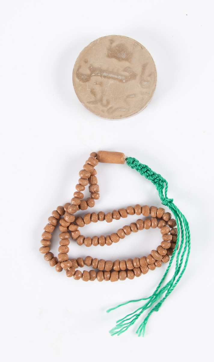 Gebetskette (Tasbih) + Gebetsstein (Turbah) aus Karbalah - SET