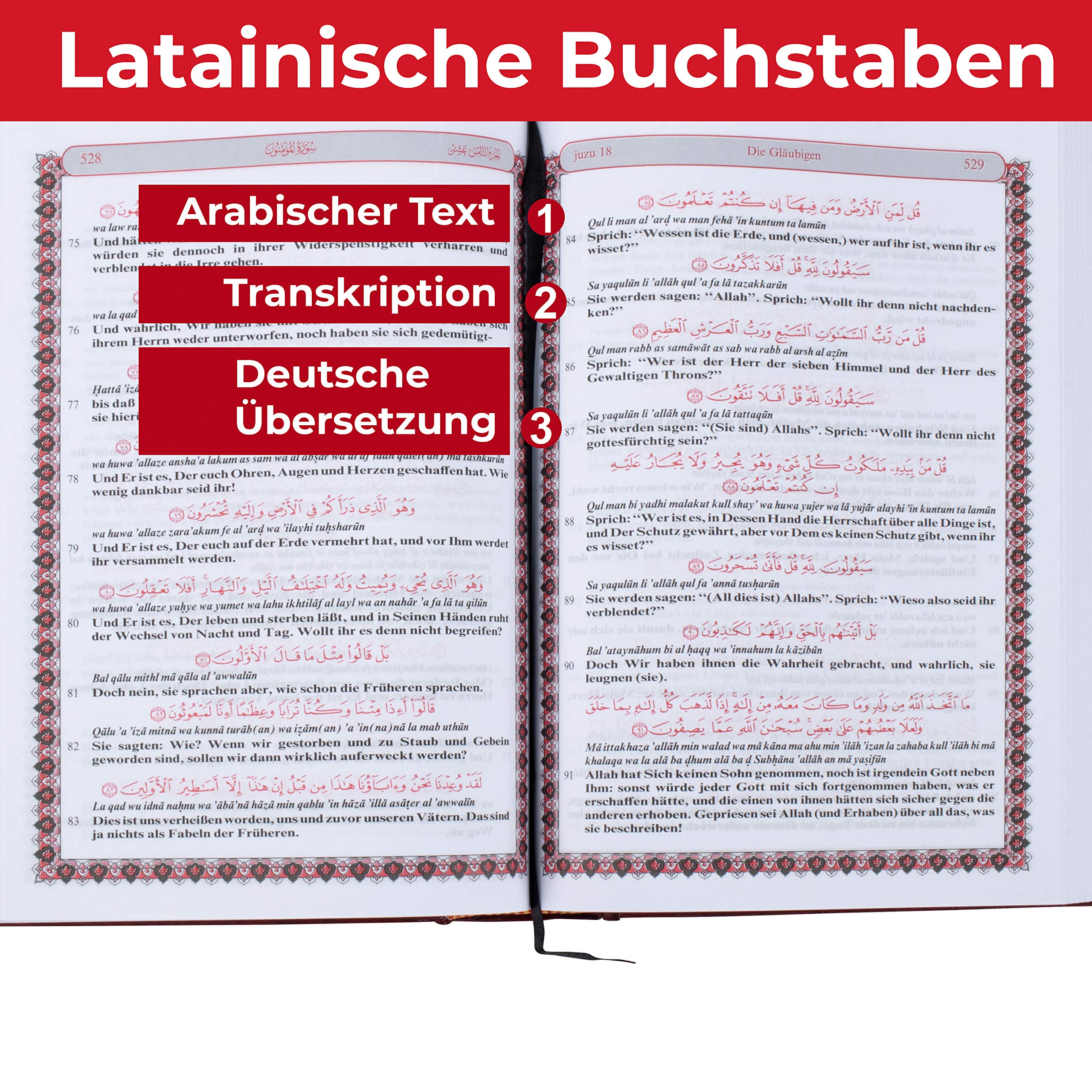 Koran auf Arabisch + Deutsch + Transkription Ideal für Anfänger Übersetzung von Abed Karzi
