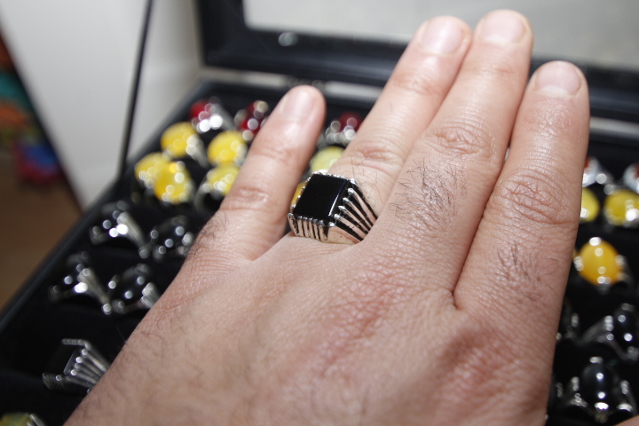 Aqiq Ring Schwarz Eckig Khorasani