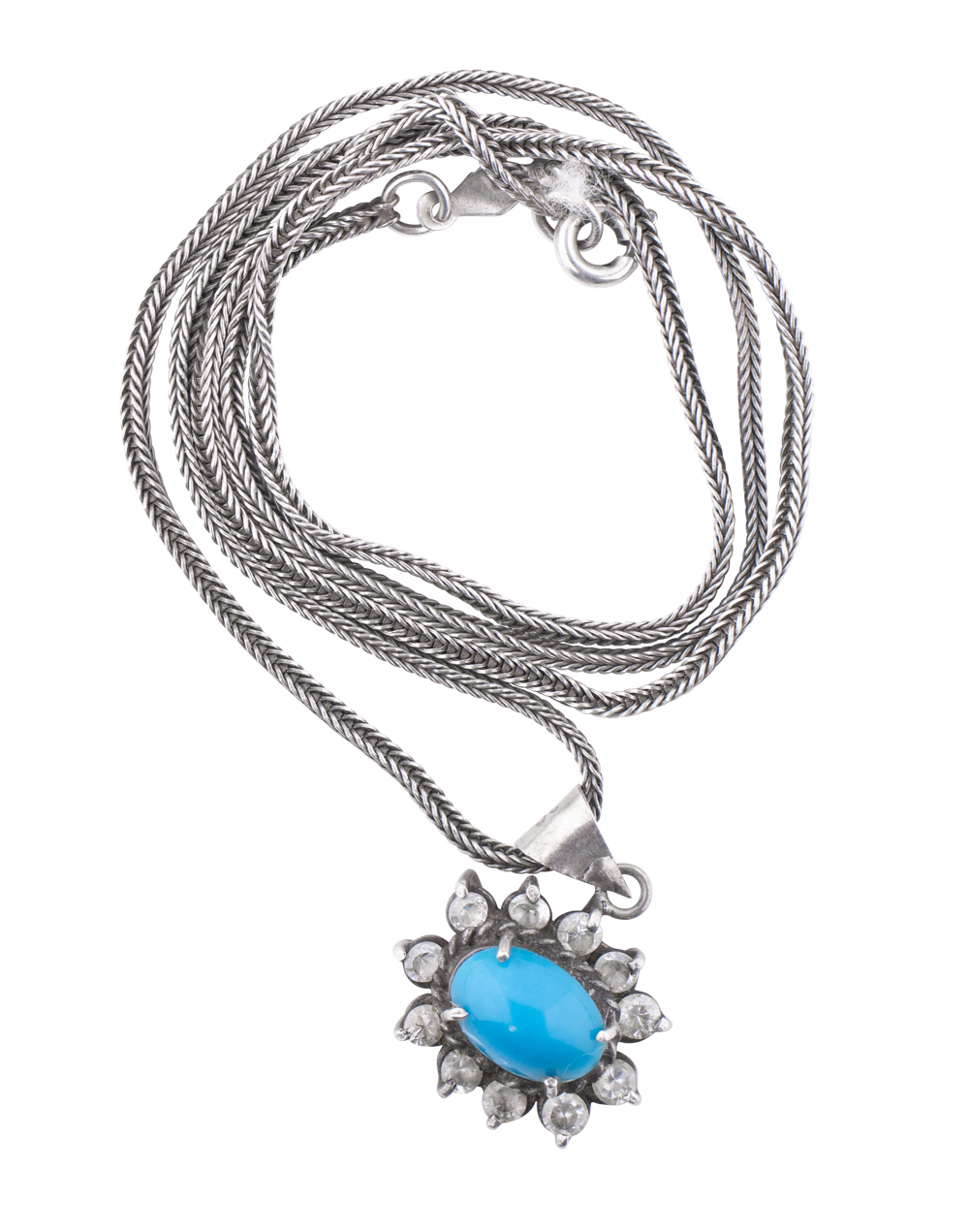 Fairuz Anhänger mit Silber Kette -Original Stein