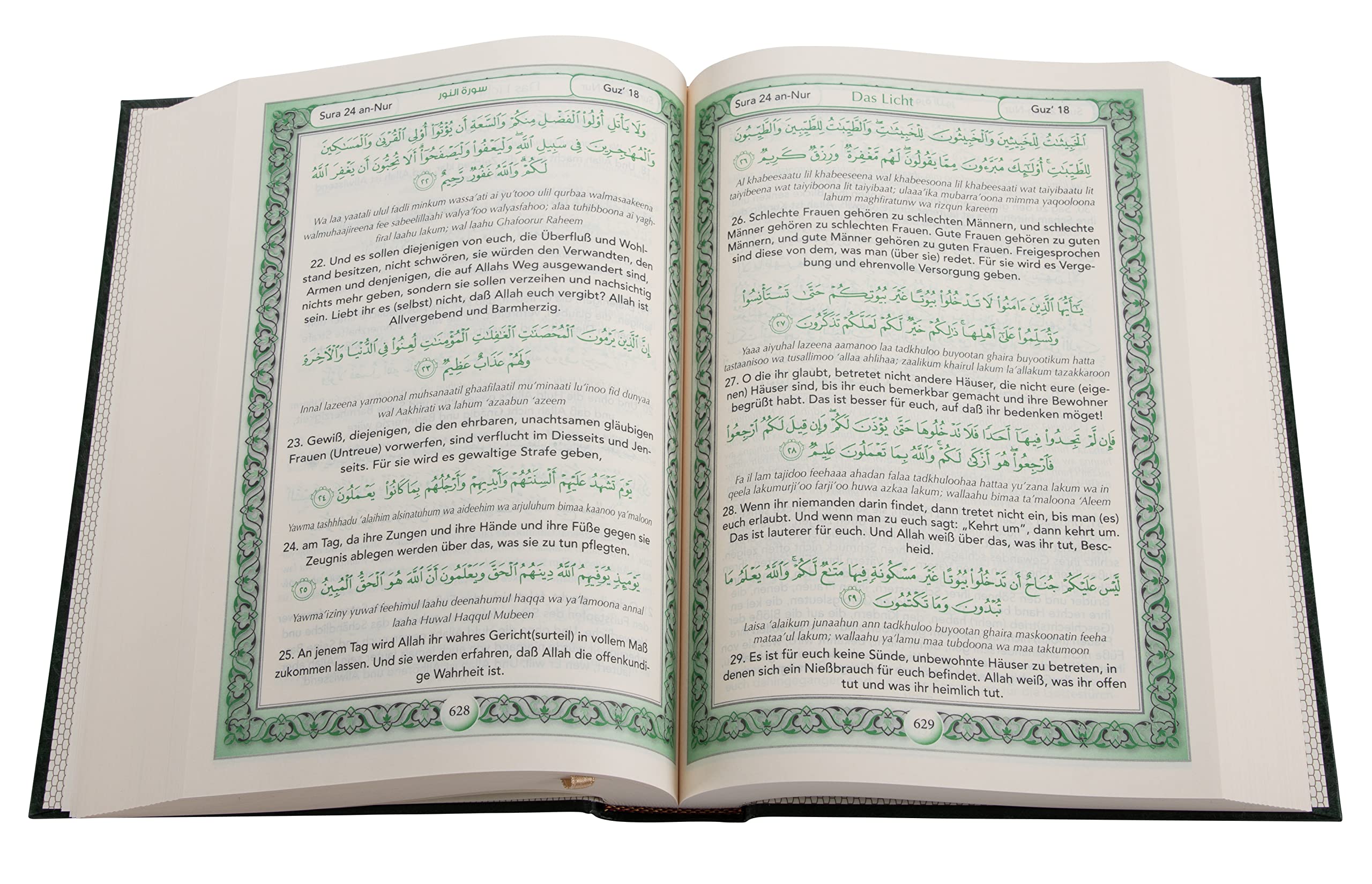 Der heilige Koran Hardcover Deutsche Übersetzung + Arabisch + Transkription- NEW Edition
