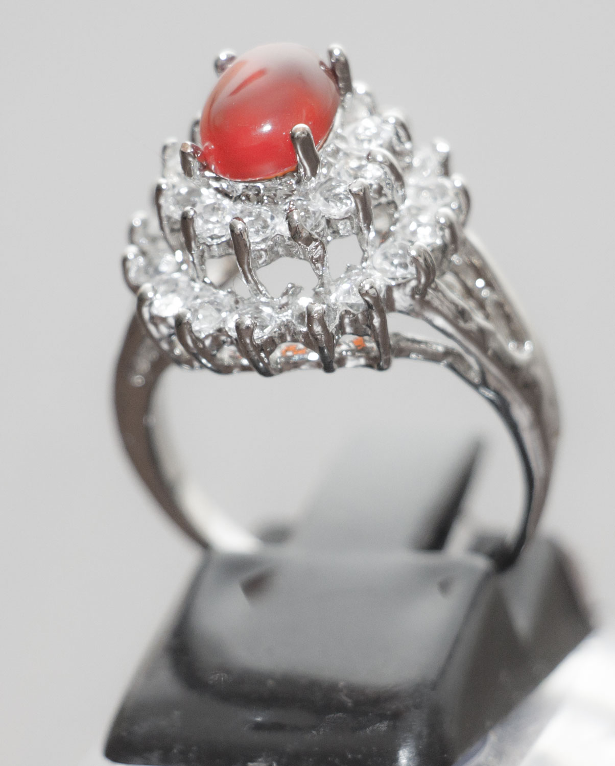 Aqiq Khorasani versilberter Damen Ring - Original Stein