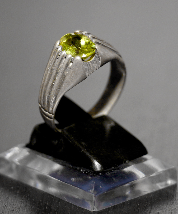 Grüner Zabarjad (Jade) Silberring