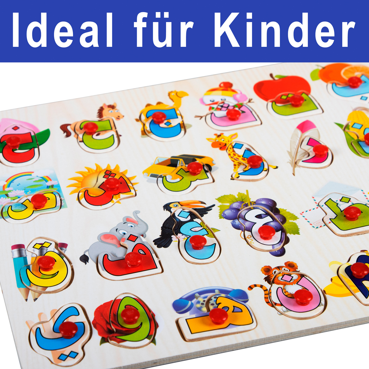 Arabisches Alif Ba Ta Puzel aus Holz für Kinder