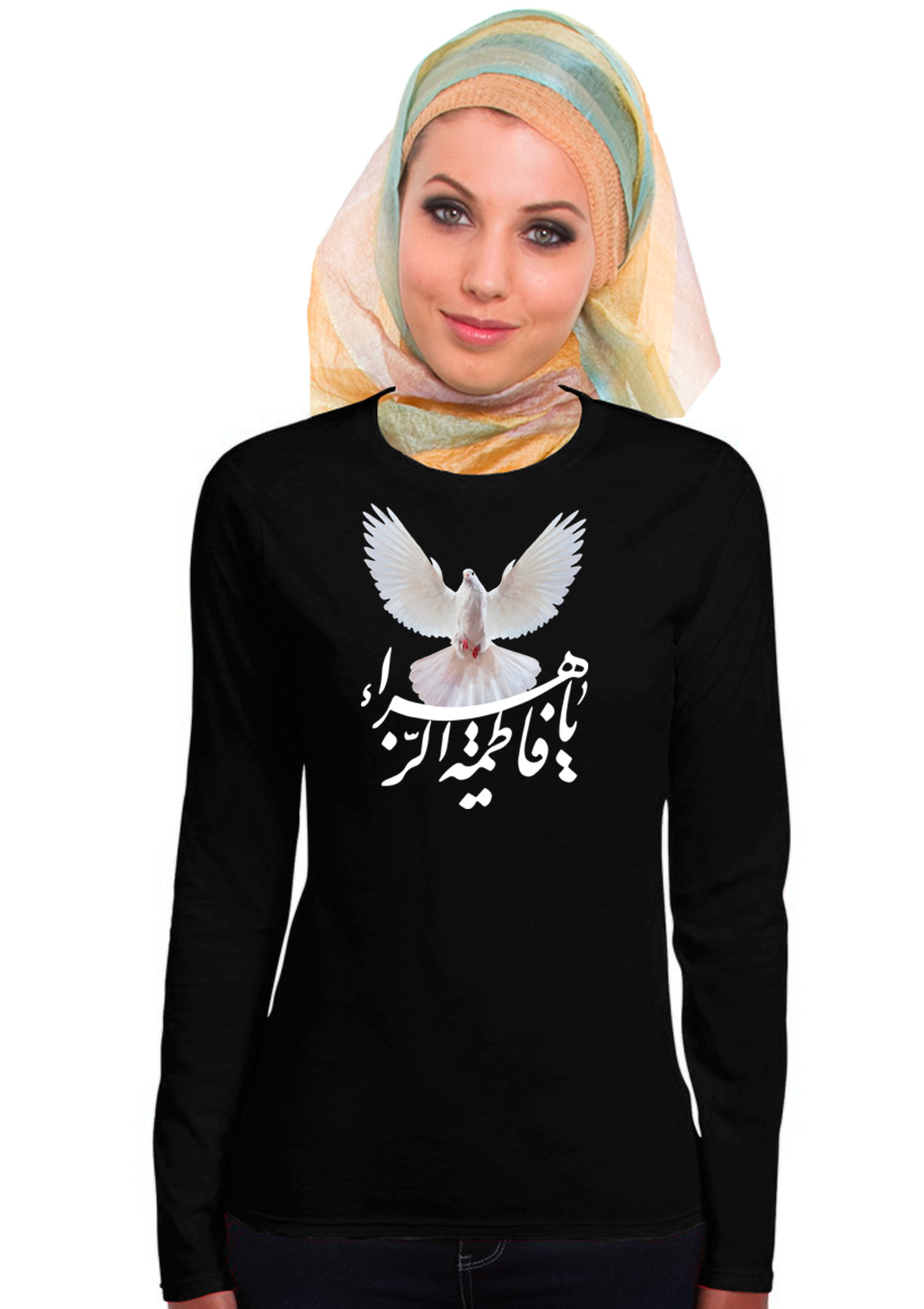 Ya Fatima Alzahra die weiße Taube Muharram Ashura Damen Langarm T-Shirt