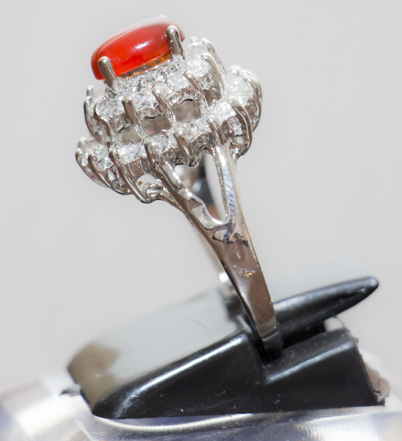 Aqiq Khorasani versilberter Damen Ring - Original Stein