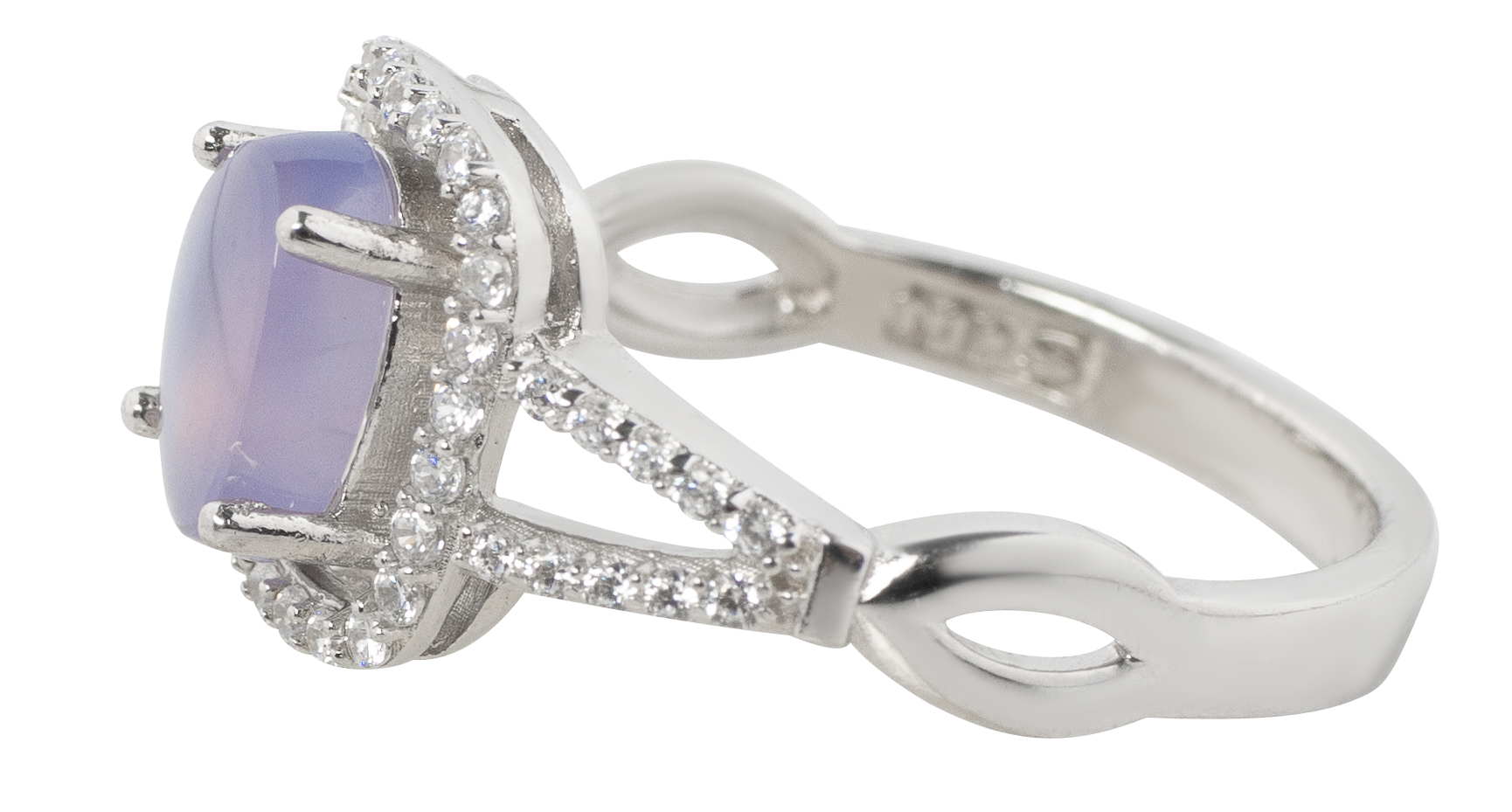 Damenring aus Silber mit  Amethyst-Stein- Aghigh Lila