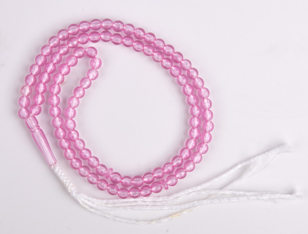 Gebetskette Farbe Pink 99 Steine aus Kunststoff